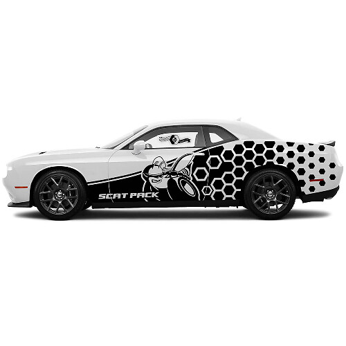 Scat Pack Waben-Seiten-Vinyl-Aufkleber-Kit für Dodge Charger Challenger