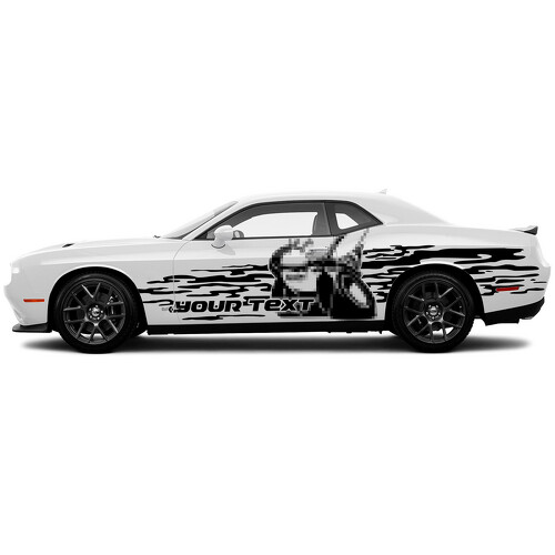 Scat Pack Grunge Türseiten-Vinylaufkleber für Dodge Challenger