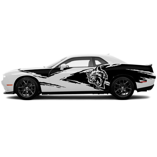 Hellcat Splash Grunge Tür Seiten Vinyl Aufkleber für Dodge Challenger