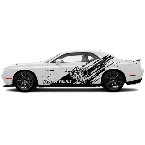 Hellcat individuelle Text-Kratzspuren Türseitiger Vinyl-Aufkleber für Dodge Challenger