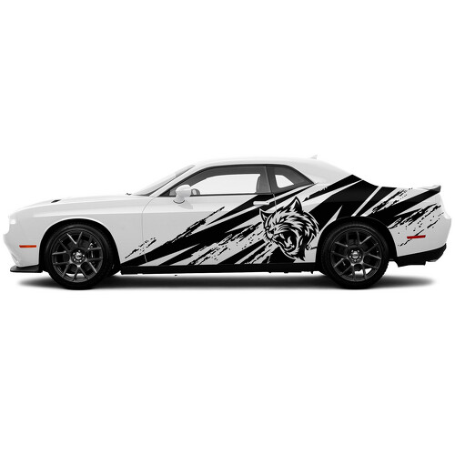 Wildcat-Used-Look Seitenaufkleber Vinyl-Aufkleber für Dodge Challenger