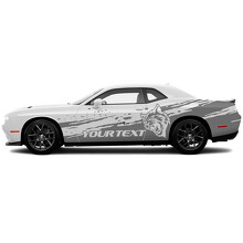 Wildcat- & Custom-Text-Vinyl-Aufkleber in Used-Look für die Seite des Dodge Challenger_2