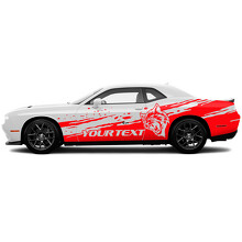 Wildcat- & Custom-Text-Vinyl-Aufkleber in Used-Look für die Seite des Dodge Challenger_3