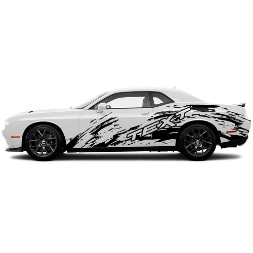 Individuelles Textschlamm-Spritz-Stil Seiten-Vinylaufkleber für Dodge Challenger