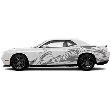 Individuelles Textschlamm-Spritz-Stil Seiten-Vinylaufkleber für Dodge Challenger_2