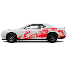 Individuelles Textschlamm-Spritz-Stil Seiten-Vinylaufkleber für Dodge Challenger_3