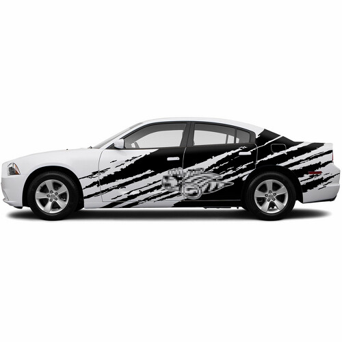 Super Bee Destroyed Style Seiten-Vinylaufkleber für Dodge Charger