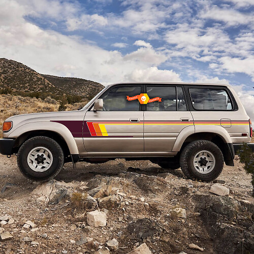 Retro Seitenstreifen Vinyl Aufkleber Set für Toyota Land Cruiser