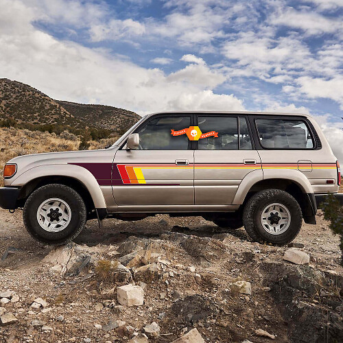 Retro Seitliche Streifen Vinylaufkleber Set für Toyota Land Cruiser