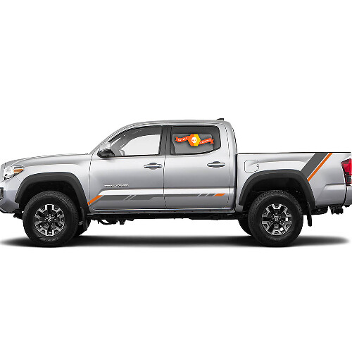 2 Farben Streifen für Tacoma Seite und Bett Vinyl Aufkleber Decal passend für Toyota Tacoma Toyota Truck
