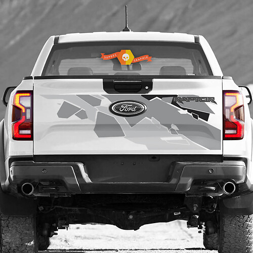Geometric Camouflage — Vinylaufkleber (Heckklappe) für Ford F-150 Raptor 2022