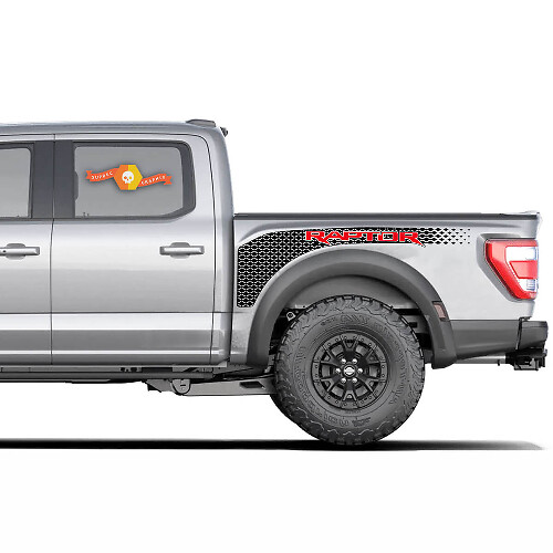 Perforiertes Vinyl-Aufkleber-Set für Seitenbett für Musclecar Truck Power Truck 2022