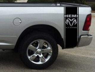2 Hemi 5,7 Liter Ram Stripe Dodge Ram Truck Vinyl Aufkleber Aufkleber1