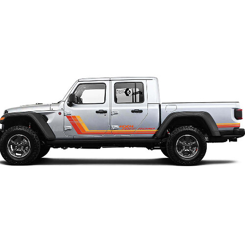 Retro-Stil 4x4 Offroad Seitenstreifen Vinyl-Aufkleber-Set für Jeep Gladiator