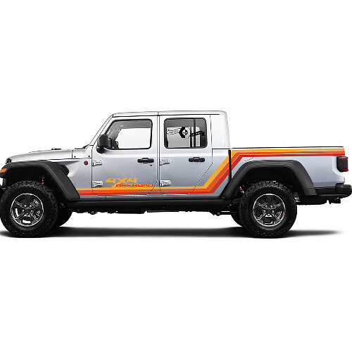 Grafik-Kits - Rubicon Retro Vintage 4x4 Off-Road-Rennstreifen-Kit Sport Off Road Vinyl Aufkleber für Jeep Gladiator
