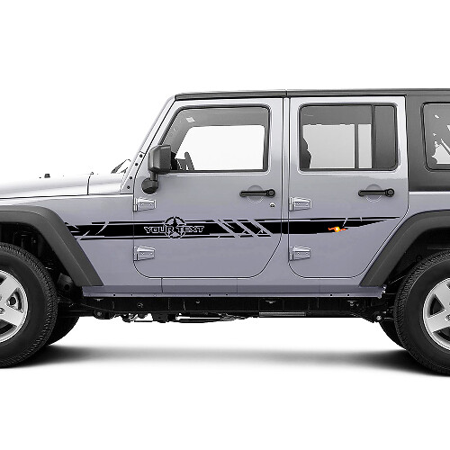 Disctessed Custom Army Star Seitenstreifen Vinyl-Aufkleber-Set für Jeep Wrangler