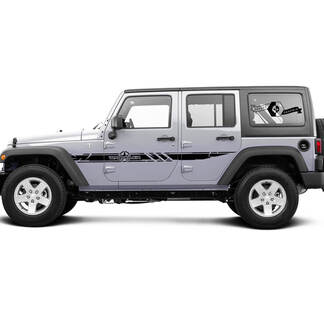 2-seitiger Jeep Wrangler Destroyed Military Army Star Doors Side Vinyl Decals Graphics Sticker Style 3
