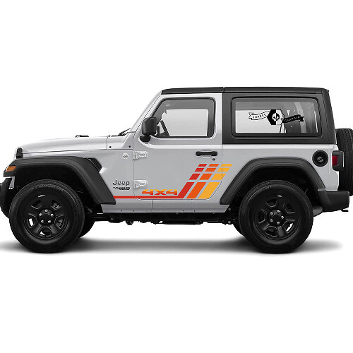 Jeep Rubicon Retro Vintage 4x4 2 Türen Rennstreifen-Kit Sport Offroad-Grafik-Kits
