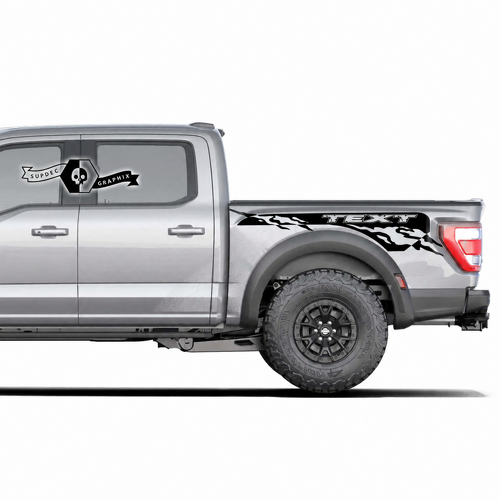 Individuelle Text-Seiten-Überrollschutz-Grafikaufkleber für Musclecar Truck Power Truck 2022