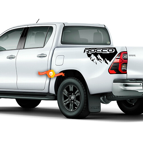 Toyota Hilux 2016 - 2021 Rocco Offroad Heckbett Berge Zerstört Aufkleber Decals TRD Kofferraum
