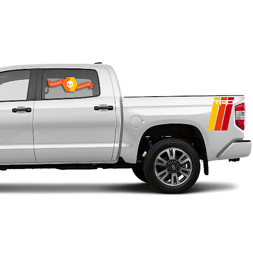 Retro Drei-Farben TRD Stil Seitenaufkleber Paar für Toyota Tundra