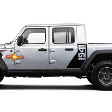 Jeep Gladiator Seitenkrieg 1941 Stern Aufkleber Decal Werkstil Karosserie Vinyl Grafik Streifen Kit 2018-2022
 2