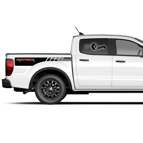 Paar Ford F150 Raptor 2020-2022 Logo Seitenbett Grafik Aufkleber
