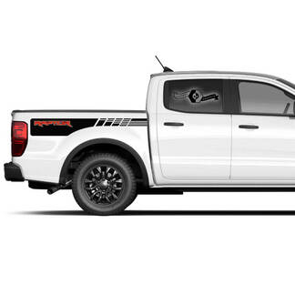 Paar Ford F150 Raptor 2020-2022 Logo Seitenbett Grafik Aufkleber Aufkleber
