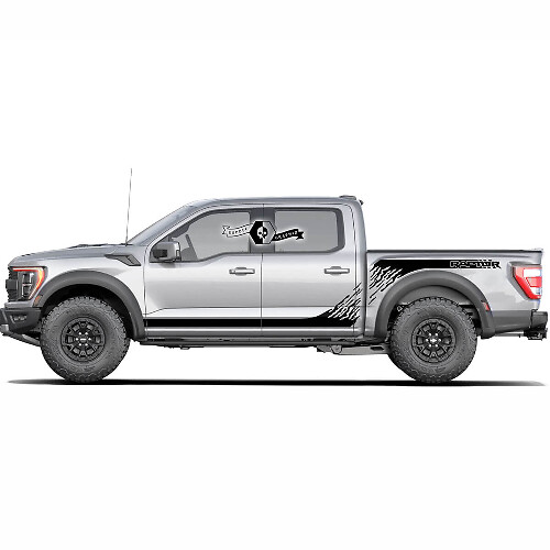 2 Paar Ford F150 Raptor 2020-2022 Neue Seitenschürze und Raptor Seitenschweller Grafik Aufkleber Sticker
