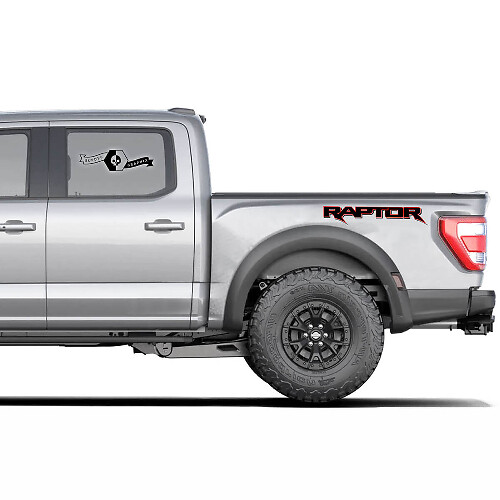 Paar Ford F150 Raptor 2020-2022 Logo Seitengrafik Aufkleber in 2 Farben
