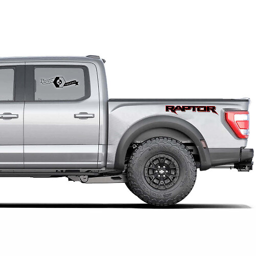 Raptor hintere Seiten-Vinyl-Aufkleberpaar für Musclecar Truck 2020-2022