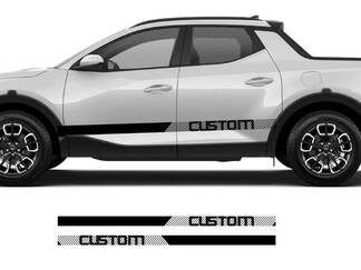 Custom Rally Side Rocker Panel Vinyl Aufkleber Aufkleber Grafik-Kit passend für Hyundai Santa Cruz
