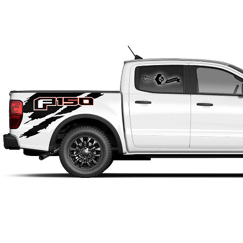 Paar Ford F150 Raptor 2022 2 Farben Logo Seitenbett Grafik Aufkleber-Aufkleber
