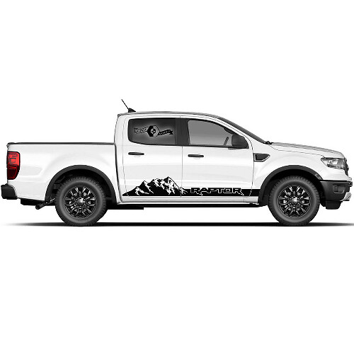 2x Ford F150 Raptor 2022 Seitenschweller Rocky Mountains Vinyl Aufkleber Decal Vinyl Decals Grafiken Rallye Aufkleber Kit
