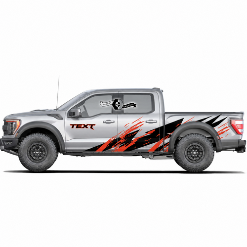 Individuelles Text-Splash-Seitenfolien-Dekor-Aufkleber-Set für Musclecar Truck Power Truck