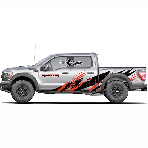 Paar Ford F150 Raptor Pickup 2 Farben Splash Side Wrap Decal Aufkleber