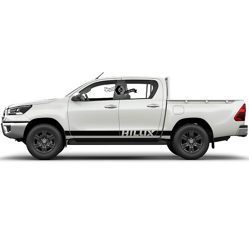 Paar Toyota Hilux Modern Rally Solid Stripe Seitenschweller Vinyl Aufkleber Decal Grafik
