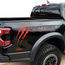 2x neuer Ford F150 Raptor 2022 2 Farben Seitbett Grafik Aufkleber 4