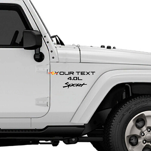 Individuelle 4.0 Sport Stil Kotflügel-Vinylaufkleber für Jeep Wrangler