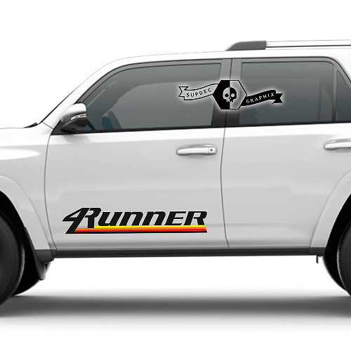 Paar 4Runner 2023 Seitentür Old School Vinyl Mountains Aufkleber Streifen für Toyota 4Runner TRD
