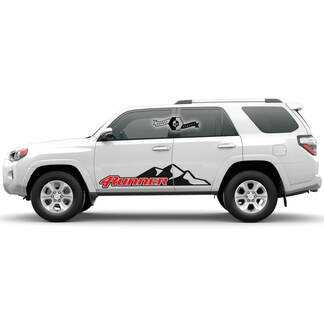 2x 4Runner 2023 Seitentür Vinyl Mountain Decals Streifen Aufkleber für Toyota 4Runner TRD
