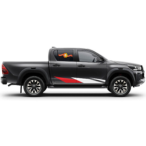 Paar Toyota Hilux 2022 Rally Türen Streifen Seitenschweller Vinyl Aufkleber Decal Grafik

