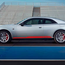 Markanter Vinyl-Aufkleber mit Doppelstreifen für die Schwellerleiste des Dodge Charger Electric_3