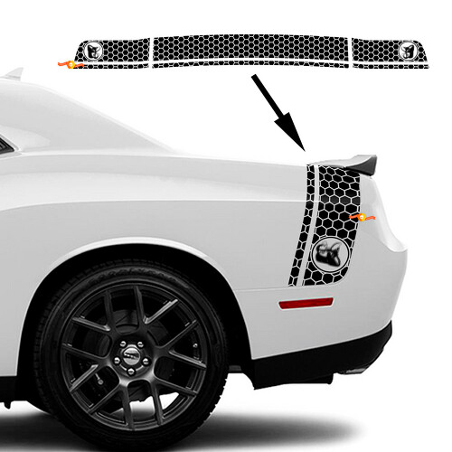 Dodge Challenger Seiten- und Heckband Scat Pack Waben-Aufklebergrafiken
