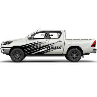 Paar Toyota Hilux 2022 Rally Doors Mud Side Splash Distressed WRAP Vinyl Aufkleber Decal Graphic
