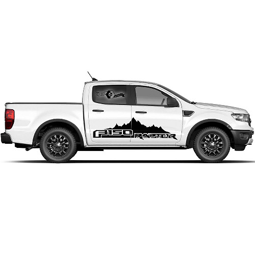 Paar Ford F150 Raptor Logo 2022 Türen Seiten Vinyl Mountains Graphics Aufkleber-Aufkleber
