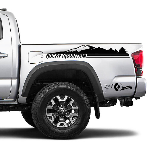 Paar Toyota Tacoma Seitenbett Rocky Mountain Forest Aufkleber Grafiken
