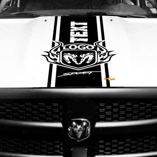 Custom Hemi Style Streifen Motorhauben-Vinylaufkleber für Dodge Ram 1500