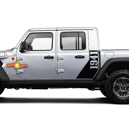Jeep Gladiator Seite 1941 Weltkrieg Aufkleber Decal Werkstil B Karosserie Vinyl Grafik Streifen Kit 2018-2021
