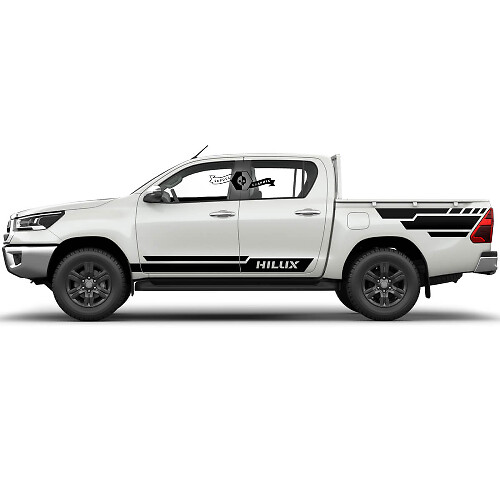Paar Toyota Hilux 2022 Rally Türen Bettseiten-Spritzschutz Modern WRAP Vinyl Aufkleber Decal Grafik
